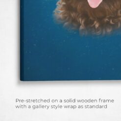 Classic Custom Dog Portrait - Dark Blue pet portrait on canvas from photo 18 classic pet portraits dog dark blue studio painting front view angled close up wall