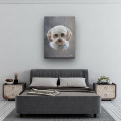 classic pet portraits dog grey studio painting bedroom