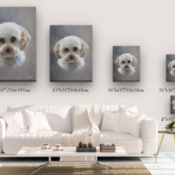 classic pet portraits dog grey studio painting canvas size comparison