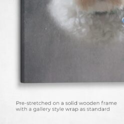classic pet portraits dog grey studio painting front view angled close up wall
