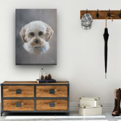 classic pet portraits dog grey studio painting hall