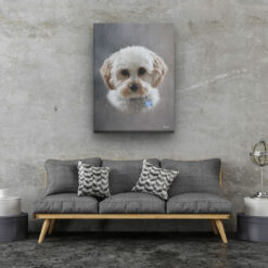 classic pet portraits dog grey studio painting living room
