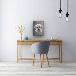 classic pet portraits dog grey studio painting office