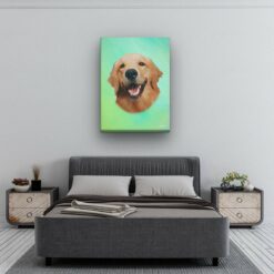 Classic Custom Dog Portrait - Lagoon pet portrait on canvas from photo 21 classic pet portraits dog lagoon studio painting bedroom