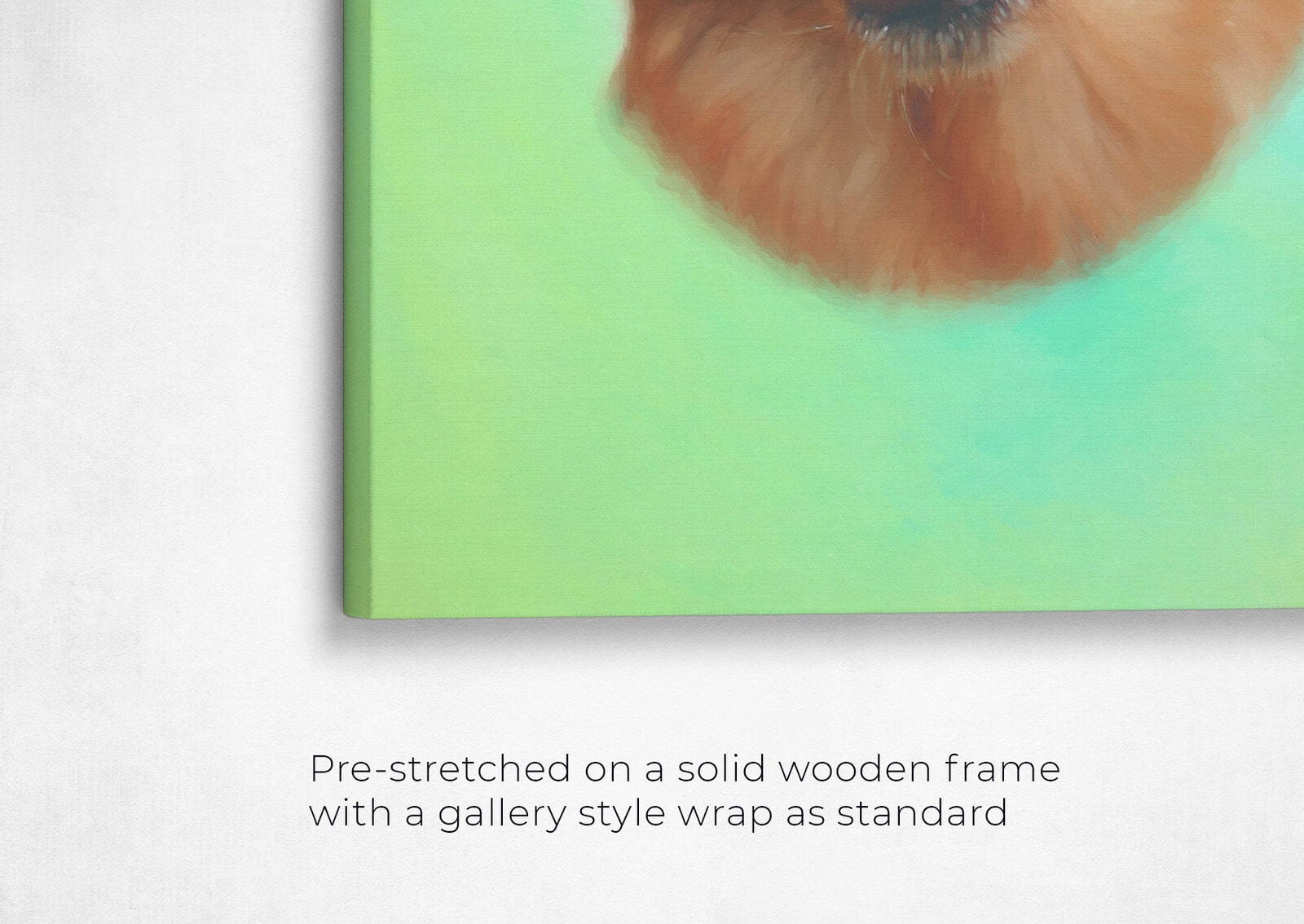 Classic Custom Dog Portrait - Lagoon pet portrait on canvas from photo 22 classic pet portraits dog lagoon studio painting front view angled close up wall