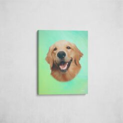 Classic Custom Dog Portrait - Lagoon pet portrait on canvas from photo 18 classic pet portraits dog lagoon studio painting front view angled wall