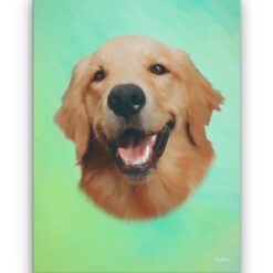 Classic Custom Dog Portrait - Lagoon pet portrait on canvas from photo 16 classic pet portraits dog lagoon studio painting front view white