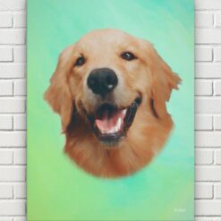 Classic Custom Dog Portrait - Lagoon pet portrait on canvas from photo 17 classic pet portraits dog lagoon studio painting front view white bricks