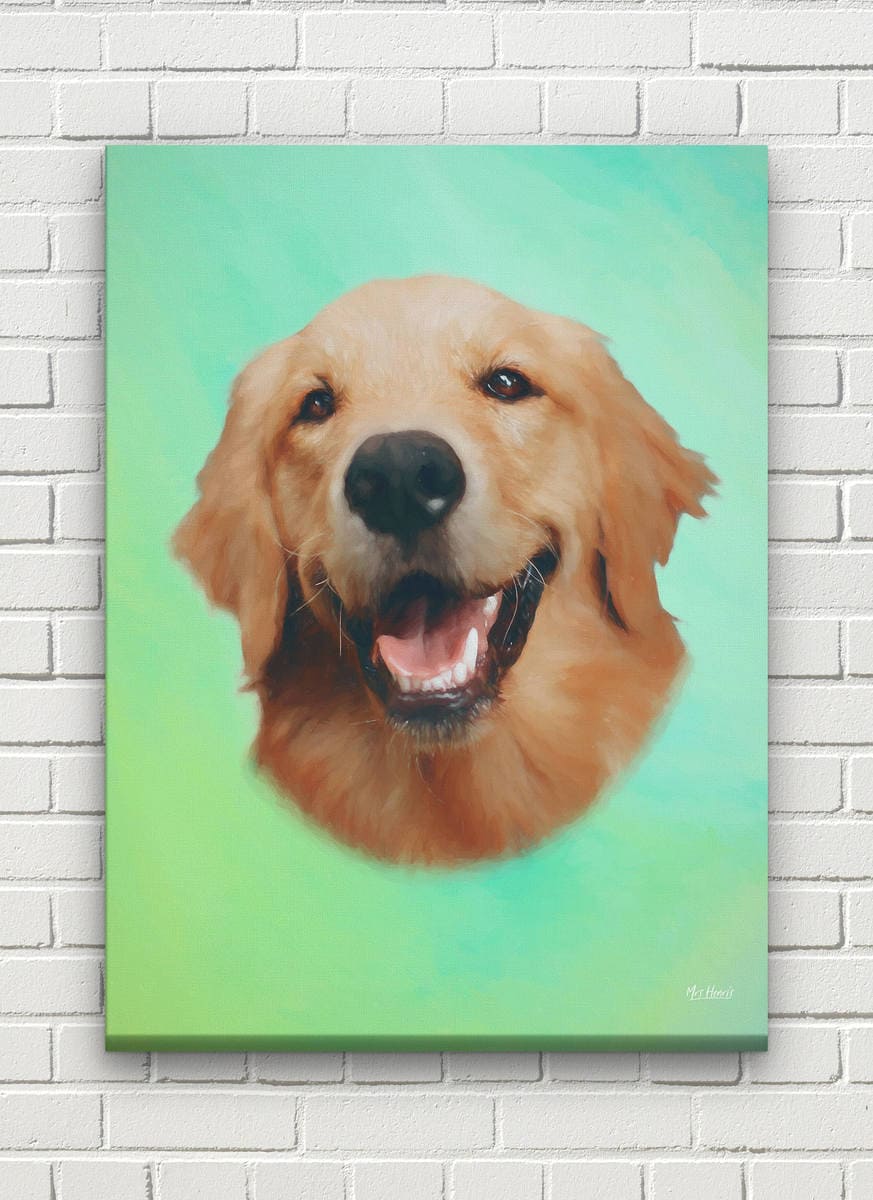 Classic Custom Dog Portrait - Lagoon pet portrait on canvas from photo 8 Classic Custom Dog Portrait - Lagoon pet portrait on canvas from photo - Image 6