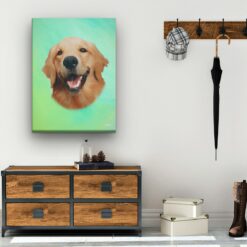 Classic Custom Dog Portrait - Lagoon pet portrait on canvas from photo 15 classic pet portraits dog lagoon studio painting hall