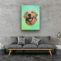 Classic Custom Dog Portrait - Lagoon pet portrait on canvas from photo 14 classic pet portraits dog lagoon studio painting living room