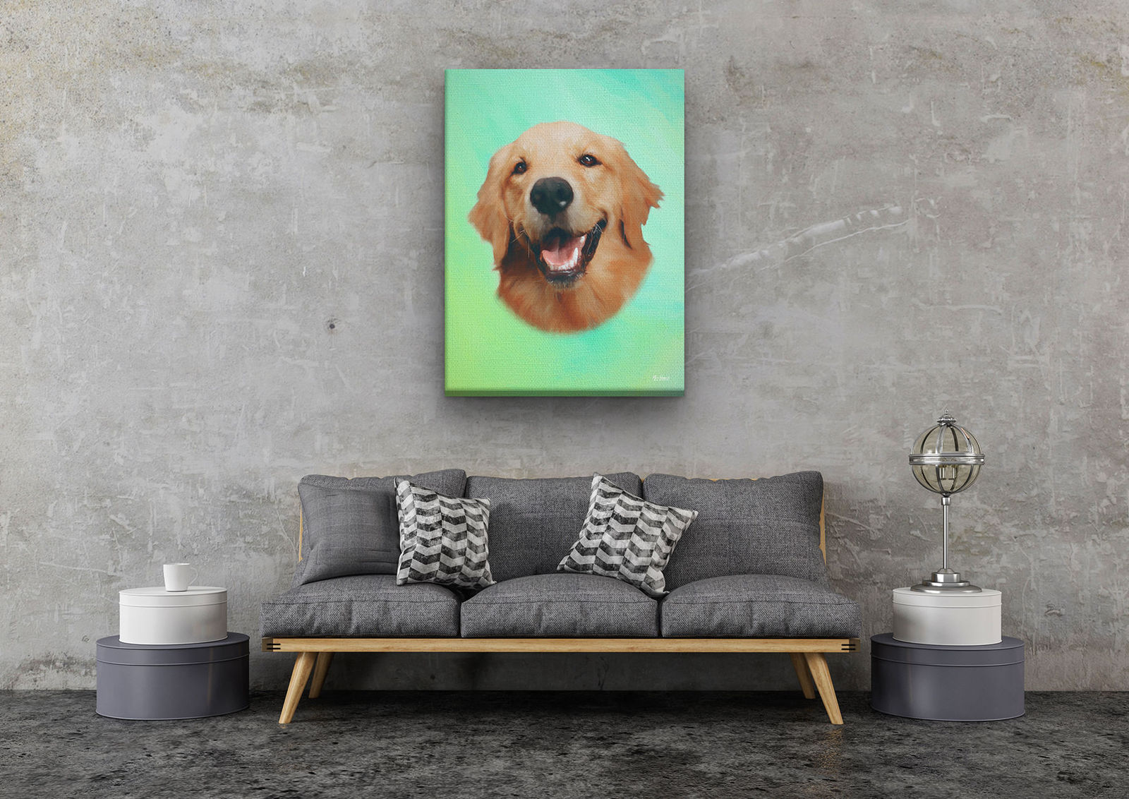 Classic Custom Dog Portrait - Lagoon pet portrait on canvas from photo 5 Classic Custom Dog Portrait - Lagoon pet portrait on canvas from photo - Image 3