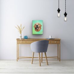 Classic Custom Dog Portrait - Lagoon pet portrait on canvas from photo 13 classic pet portraits dog lagoon studio painting office