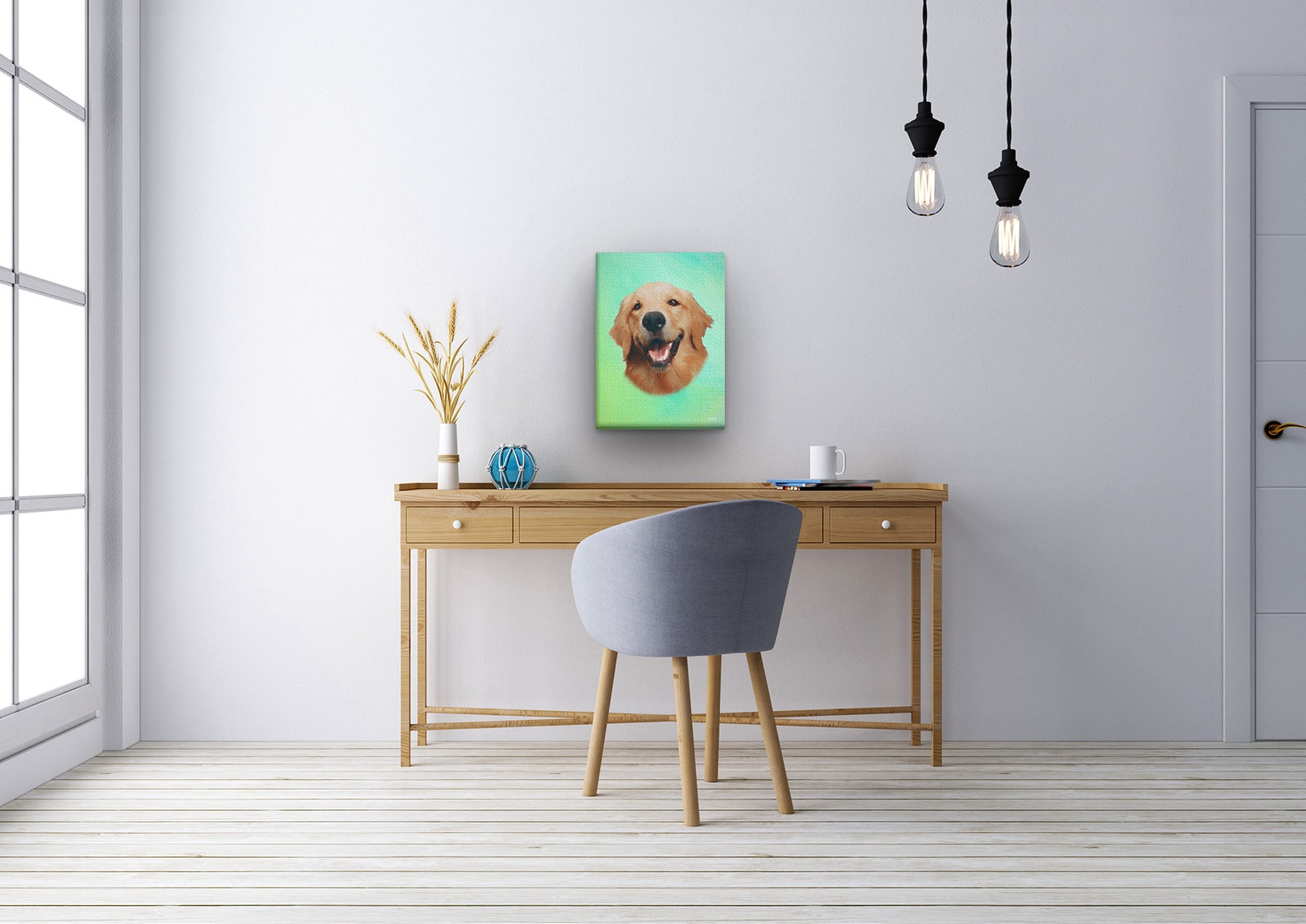 Classic Custom Dog Portrait - Lagoon pet portrait on canvas from photo 4 Classic Custom Dog Portrait - Lagoon pet portrait on canvas from photo - Image 2