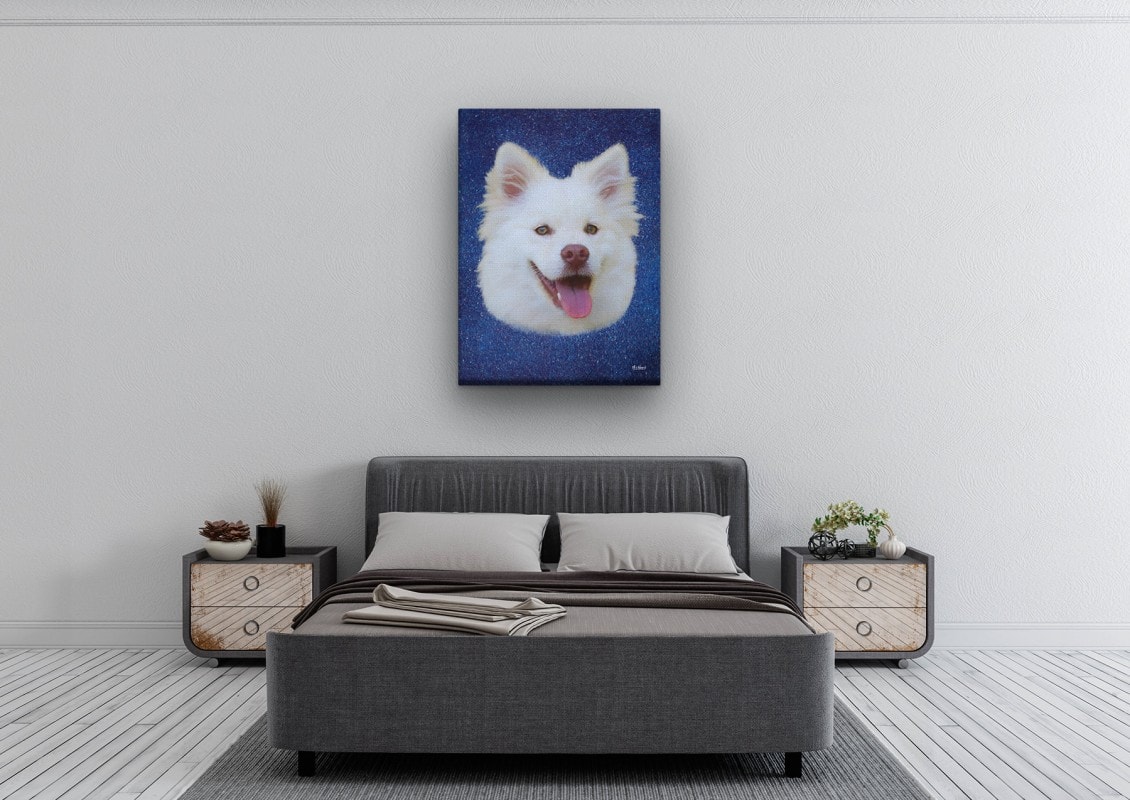 Classic Custom Dog Portrait - Night Sky pet portrait on canvas from photo 24 classic pet portraits dog night sky studio painting bedroom