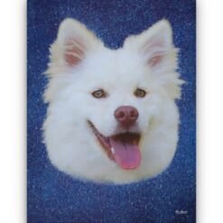 Classic Custom Dog Portrait - Night Sky pet portrait on canvas from photo 16 classic pet portraits dog night sky studio painting front view white