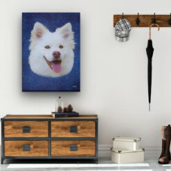 Classic Custom Dog Portrait - Night Sky pet portrait on canvas from photo 15 classic pet portraits dog night sky studio painting hall