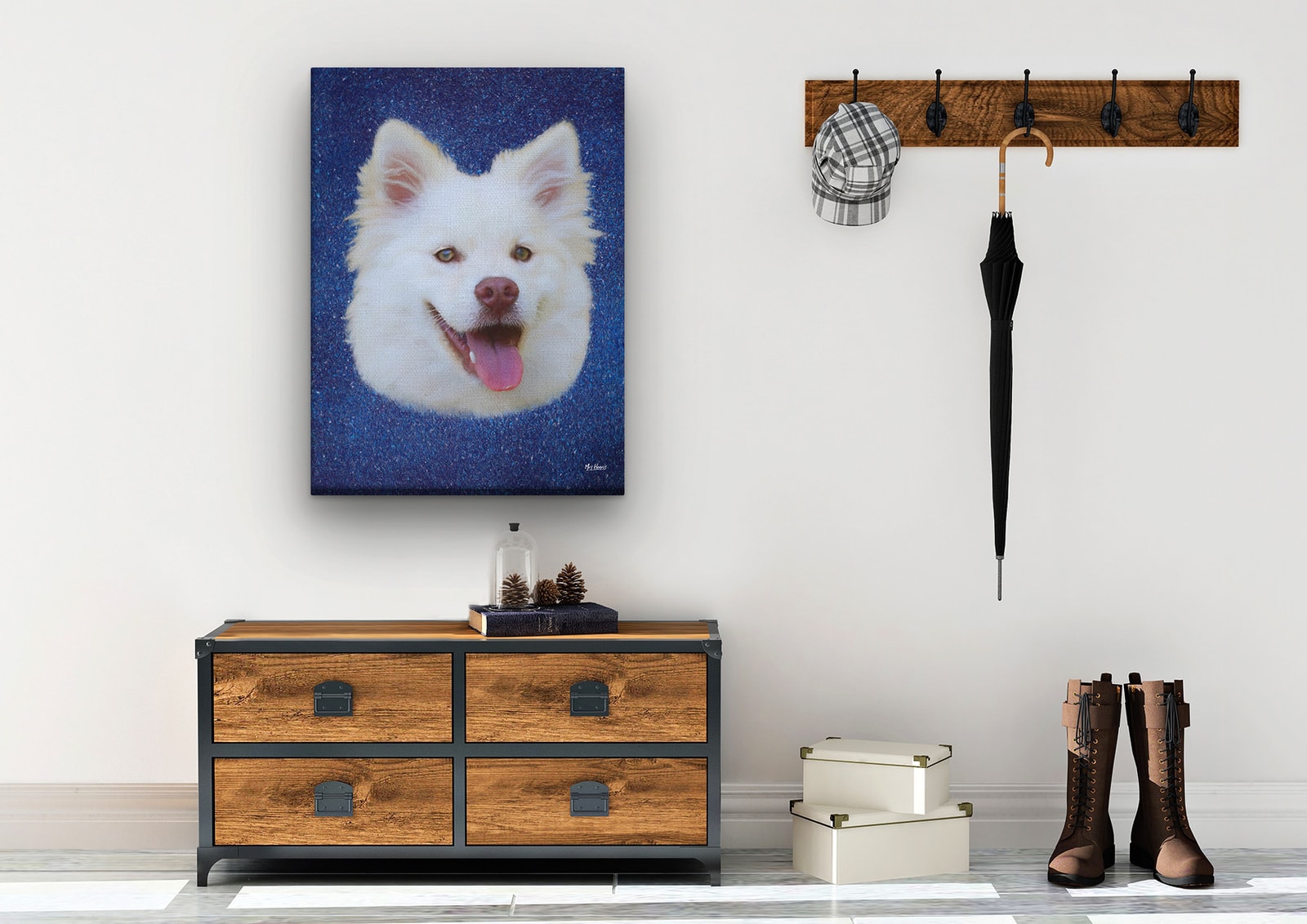 Classic Custom Dog Portrait - Night Sky pet portrait on canvas from photo 6 Classic Custom Dog Portrait - Night Sky pet portrait on canvas from photo - Image 4