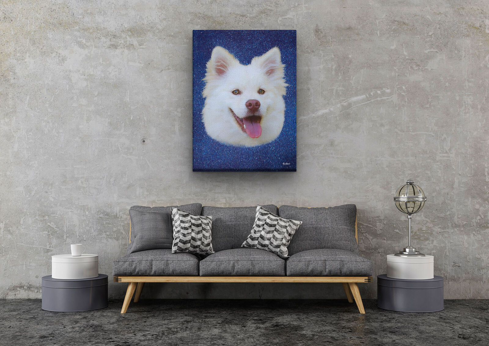 Classic Custom Dog Portrait - Night Sky pet portrait on canvas from photo 5 Classic Custom Dog Portrait - Night Sky pet portrait on canvas from photo - Image 3