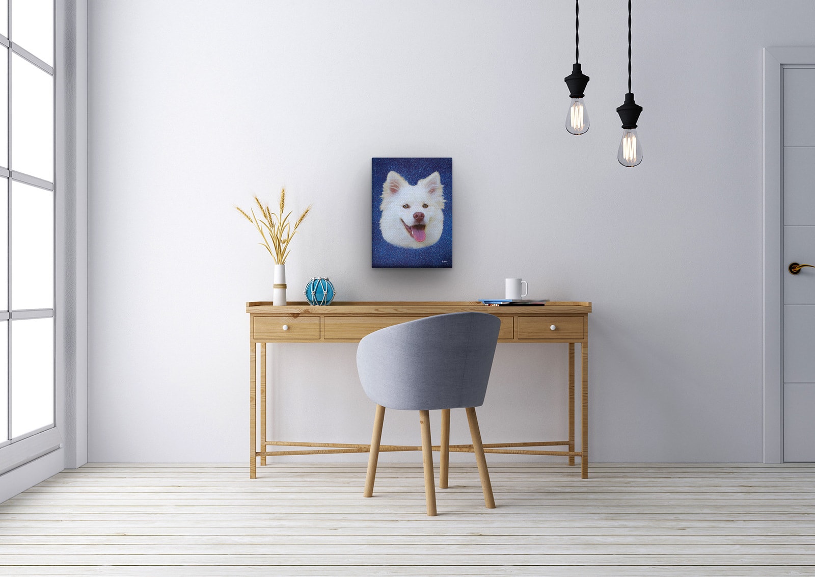 Classic Custom Dog Portrait - Night Sky pet portrait on canvas from photo 4 Classic Custom Dog Portrait - Night Sky pet portrait on canvas from photo - Image 2