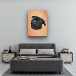 classic pet portraits dog peach studio painting bedroom