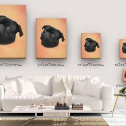 classic pet portraits dog peach studio painting canvas size comparison
