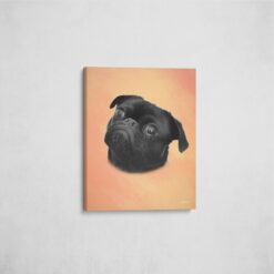 classic pet portraits dog peach studio painting front view angled wall