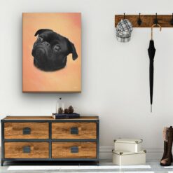 classic pet portraits dog peach studio painting hall