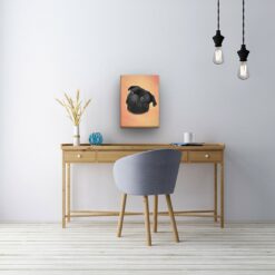 classic pet portraits dog peach studio painting office