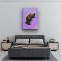 classic pet portraits dog purple studio painting bedroom