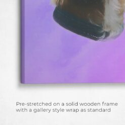 classic pet portraits dog purple studio painting front view angled close up wall