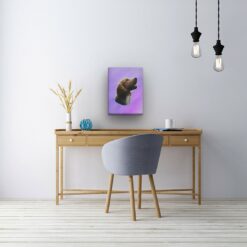classic pet portraits dog purple studio painting office