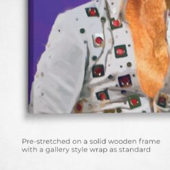 Elvis Style Custom Dog Portrait - Music icon pet portrait on canvas from photo 20 elvis dog portrait front view angled close up wall