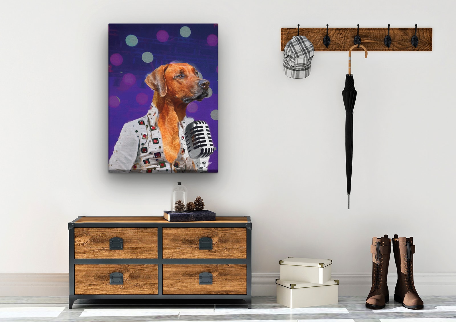 Elvis Style Custom Dog Portrait - Music icon pet portrait on canvas from photo 6 Elvis Style Custom Dog Portrait - Music icon pet portrait on canvas from photo - Image 5