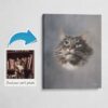 Classic Custom Cat Portrait - Grey pet portrait on canvas from photo 2 photo to classic cat portrait canvas grey