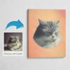 Classic Custom Cat Portrait - Peach pet portrait on canvas from photo 2 photo to classic cat portrait canvas peach