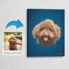 photo to classic dog portrait canvas dark blue