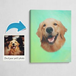 Classic Custom Dog Portrait -  Lagoon pet portrait on canvas from photo