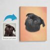 Classic Custom Dog Portrait - Peach pet portrait on canvas from photo 2 photo to classic dog portrait canvas peach
