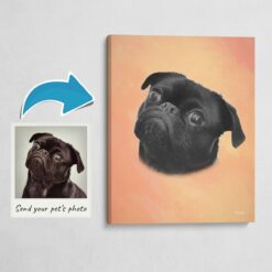 Classic Custom Dog Portrait -  Peach pet portrait on canvas from photo