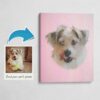 Classic Custom Dog Portrait - Pink pet portrait on canvas from photo 1 photo to classic dog portrait canvas pink