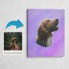 Classic Custom Dog Portrait - Purple pet portrait on canvas from photo 1 photo to classic dog portrait canvas purple
