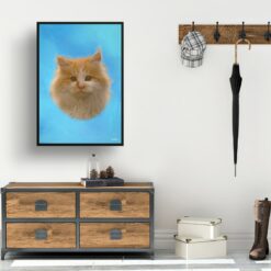 Blue Custom Classic Cat Portrait Painting - Framed & Un-framed Pet print from photo 17 classic pet portraits cat blue print hall