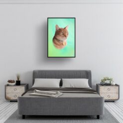 Lagoon Custom Classic Cat Portrait Painting - Framed & Un-framed Pet print from photo 19 classic pet portraits cat lagoon print bedroom