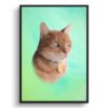 Lagoon Custom Classic Cat Portrait Painting - Framed & Un-framed Pet print from photo 1 classic pet portraits cat lagoon print front view white