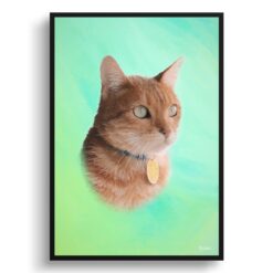 Lagoon Custom Classic Cat Portrait Painting -  Framed & Un-framed Pet print from photo