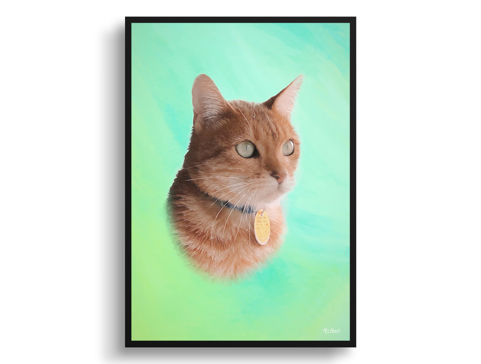 Lagoon Custom Classic Cat Portrait Painting - Framed & Un-framed Pet print from photo 3 Lagoon Custom Classic Cat Portrait Painting - Framed & Un-framed Pet print from photo