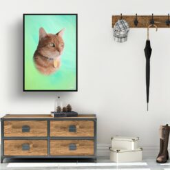 Lagoon Custom Classic Cat Portrait Painting - Framed & Un-framed Pet print from photo 17 classic pet portraits cat lagoon print hall