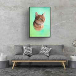 Lagoon Custom Classic Cat Portrait Painting - Framed & Un-framed Pet print from photo 15 classic pet portraits cat lagoon print living room