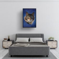 Night Sky Custom Classic Cat Portrait Painting - Framed & Un-framed Pet print from photo 19 classic pet portraits cat night sky print bedroom